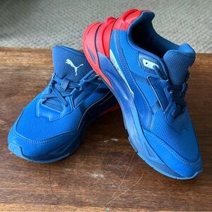 Puma BMW Dynamic Mirage Sport Lace Up Blue and Red Sneakers